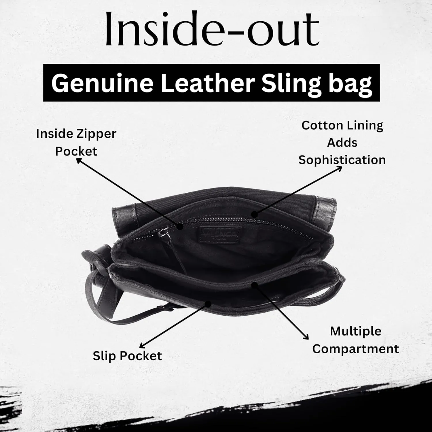 Genuine Italian Leather Small Crossbody Sling Bag – Trendy Casual Office Bag with Adjustable Strap