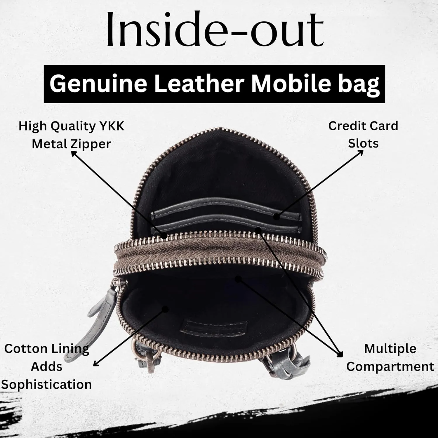 Genuine Italian Leather Small Leather Crossbody Bags For Women Cell Phone Purse, Trendy Casual Detachable Strap