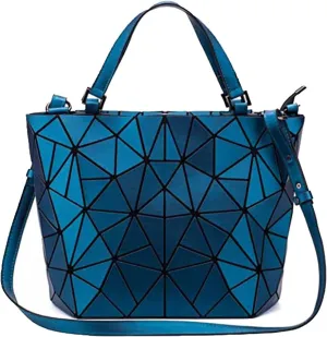 Geometric Lattice Top-handle Handbag for Women Matte Tote Purse Handbags Geometry Shoulder Bag