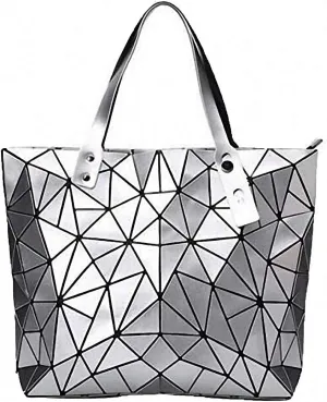 Geometric Lattice Top-handle Handbag for Women Matte Tote Purse Handbags Geometry Shoulder Bag