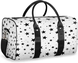 Geometric Stars Travel Duffle Bag, Sports Gym Bags for Women Men, Carry On Weekender Overnight Workout Airplane Trips Bag