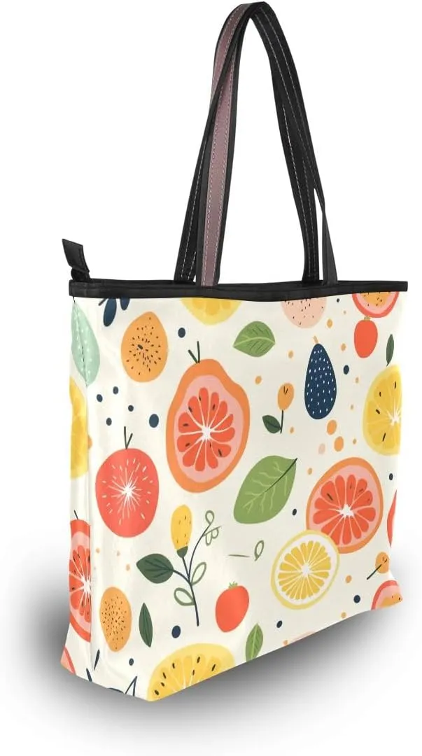 Grapefruit Slices Shoulder Bags Large Handle Ladies Handbag