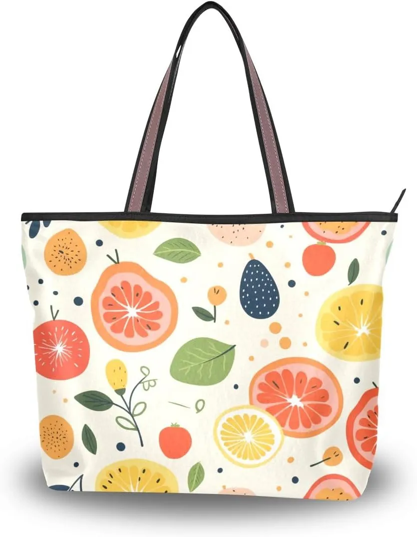 Grapefruit Slices Shoulder Bags Large Handle Ladies Handbag