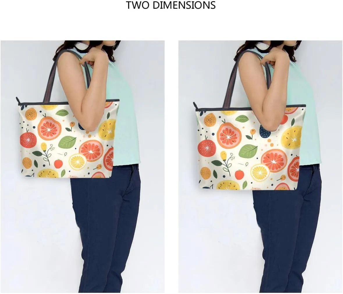 Grapefruit Slices Shoulder Bags Large Handle Ladies Handbag