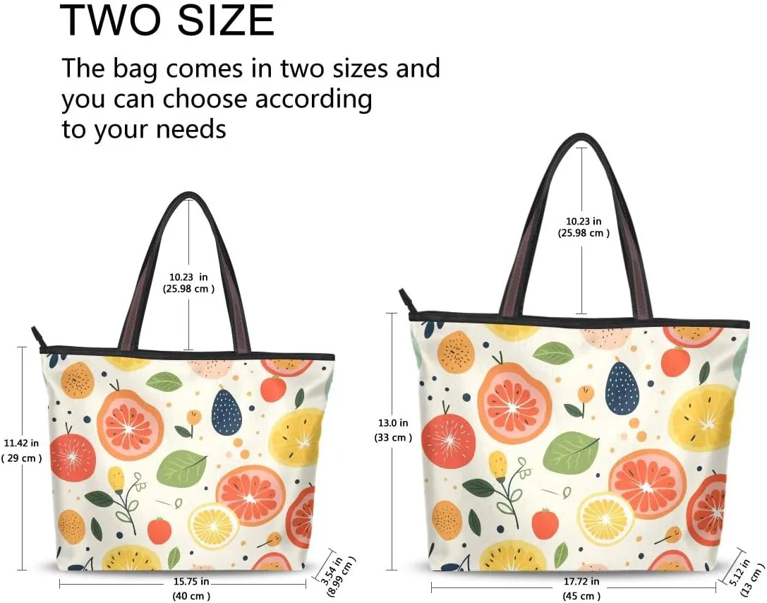Grapefruit Slices Shoulder Bags Large Handle Ladies Handbag
