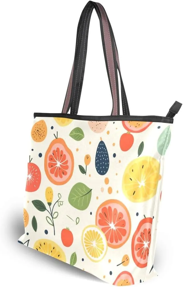 Grapefruit Slices Shoulder Bags Large Handle Ladies Handbag