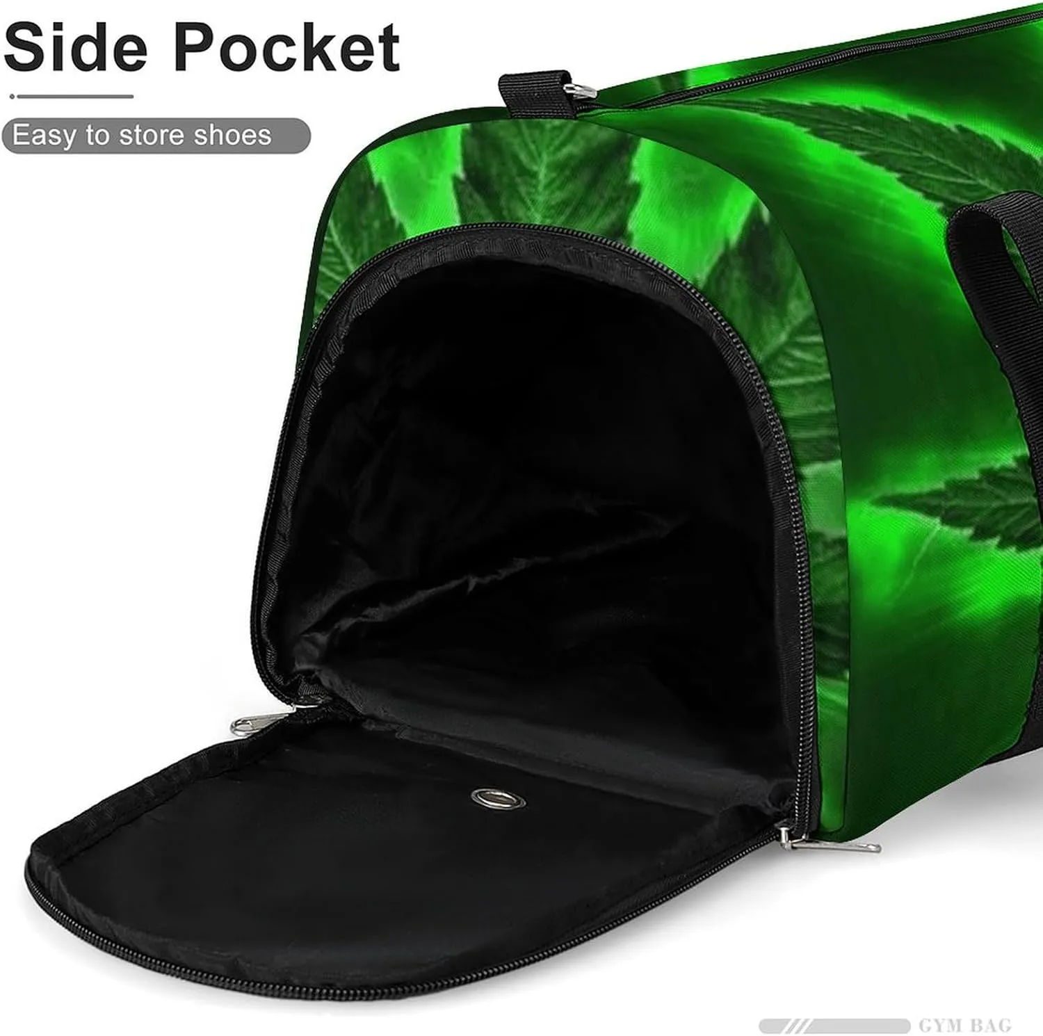 Green MarijuanaWeed Black A Fitness Bag with Large Storage Space Is Suitable for Portable Outdoor Use