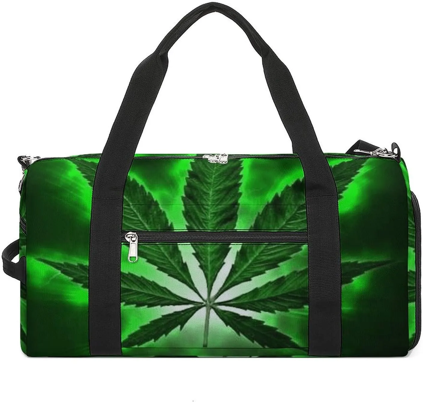 Green MarijuanaWeed Black A Fitness Bag with Large Storage Space Is Suitable for Portable Outdoor Use