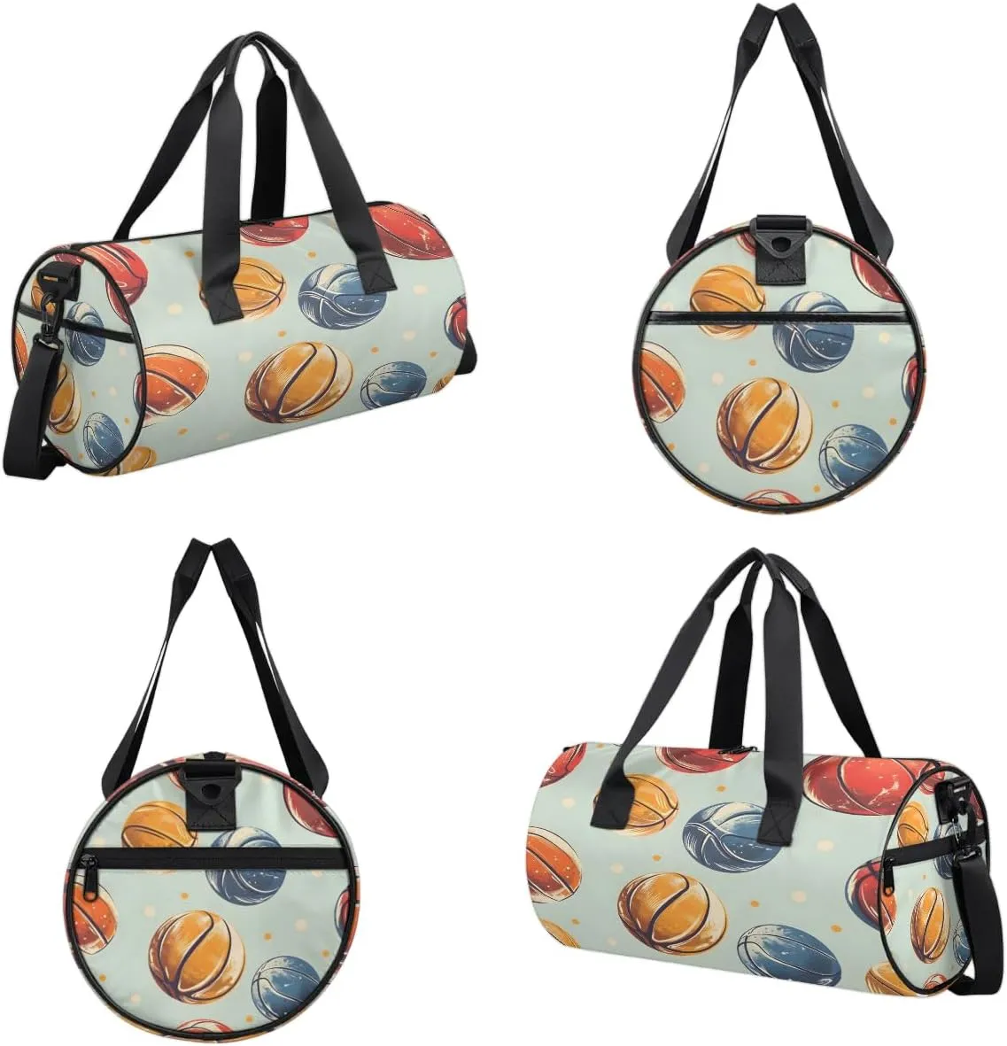 Gym Bags for Men Women Basketballs Print Sports Duffel Bags Carry On Travel Duffle Bag with Detachable Adjustable Shoulder Strap Overnight Weekender Bag