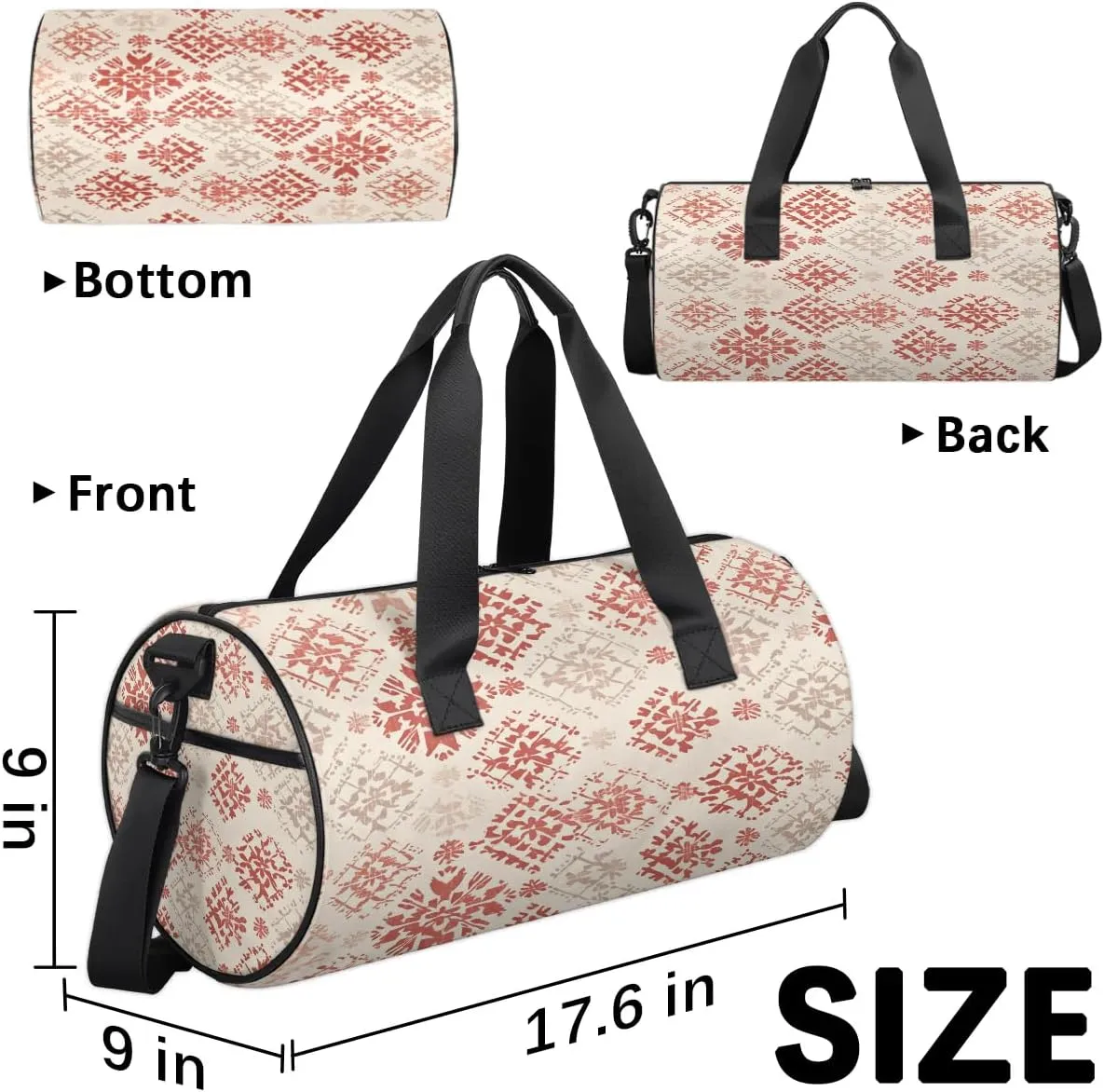 Gym Bags for Men Women Boho Sports Duffel Bags Carry On Travel Duffle Bag with Detachable Adjustable Shoulder Strap Overnight Weekender Bag