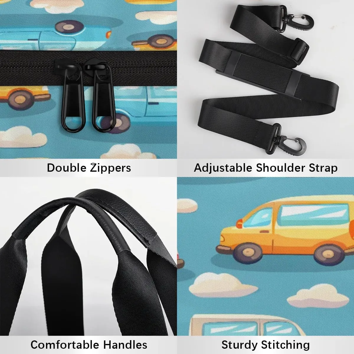 Gym Bags for Men Women Cars Sports Duffel Bags Carry On Travel Duffle Bag with Detachable Adjustable Shoulder Strap Overnight Weekender Bag