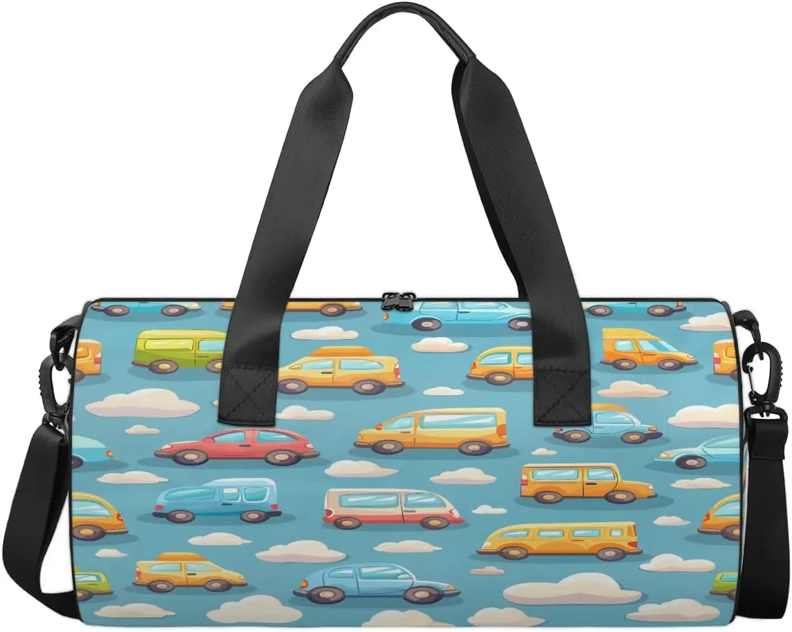 Gym Bags for Men Women Cars Sports Duffel Bags Carry On Travel Duffle Bag with Detachable Adjustable Shoulder Strap Overnight Weekender Bag