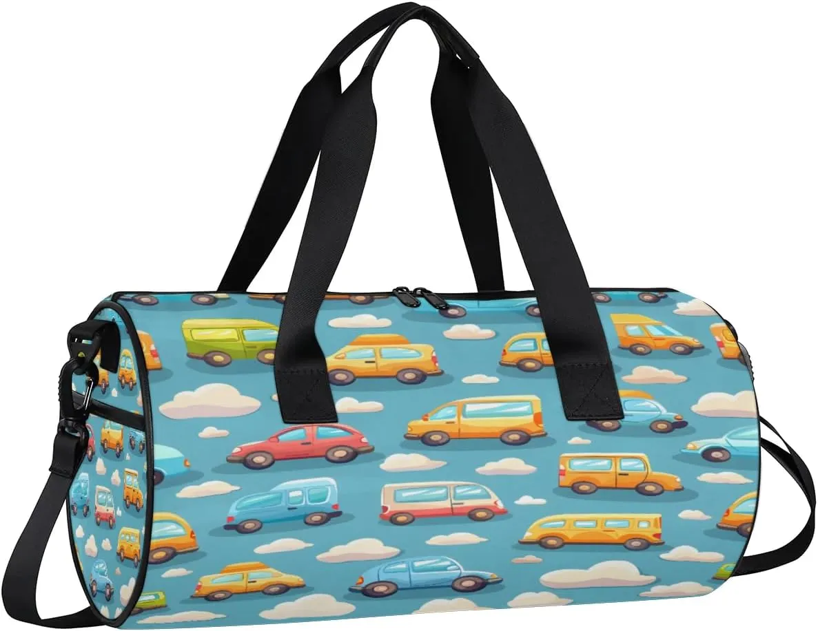 Gym Bags for Men Women Cars Sports Duffel Bags Carry On Travel Duffle Bag with Detachable Adjustable Shoulder Strap Overnight Weekender Bag