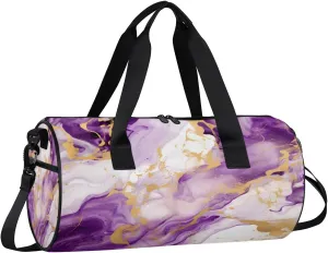 Gym Bags for Men Women Classic Marble Style Sports Duffel Bags Carry On Travel Duffle Bag with Detachable Adjustable Shoulder Strap Overnight Weekender Bag