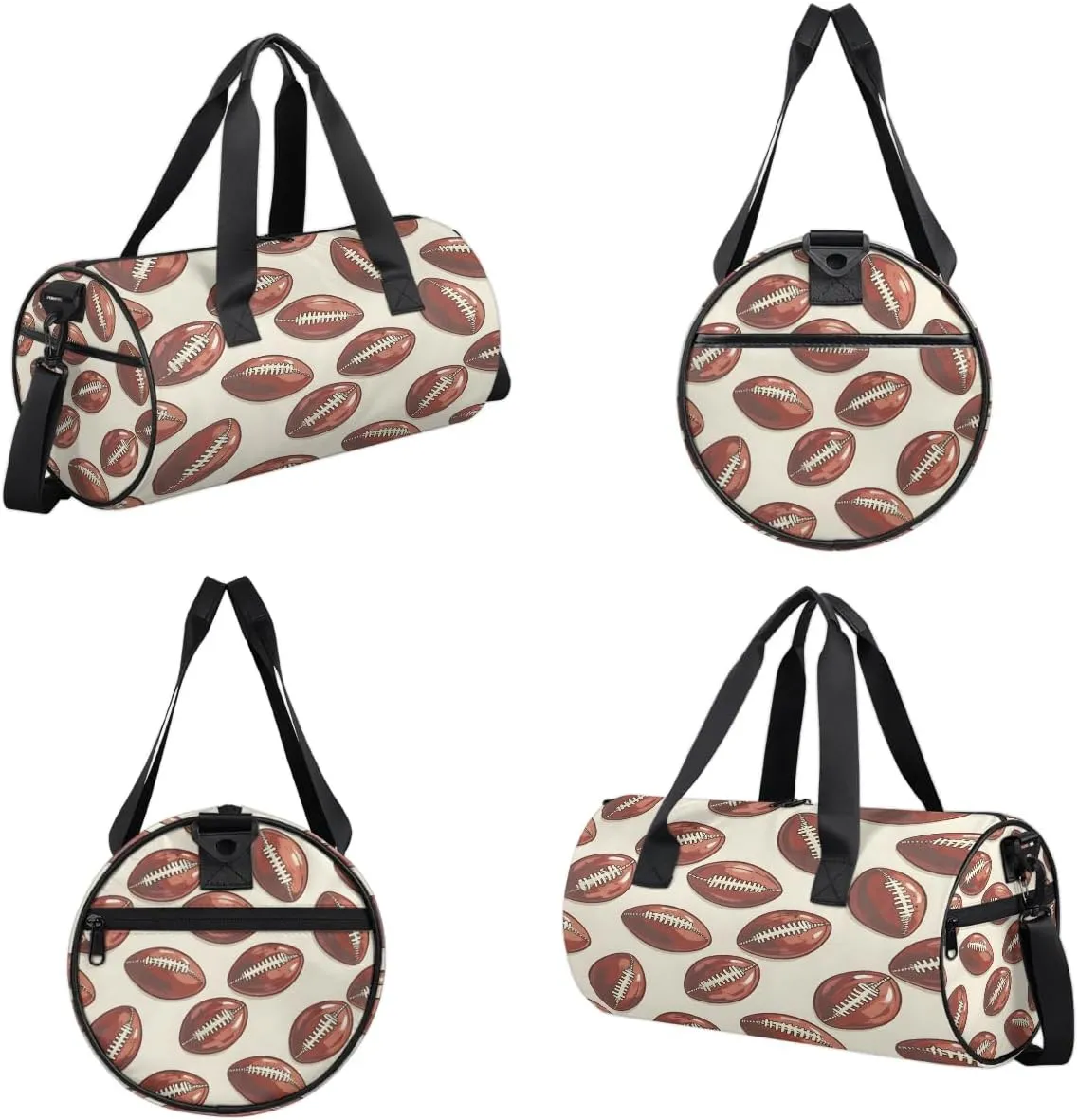 Gym Bags for Men Women Footballs Printed Sports Duffel Bags Carry On Travel Duffle Bag with Detachable Adjustable Shoulder Strap Overnight Weekender Bag