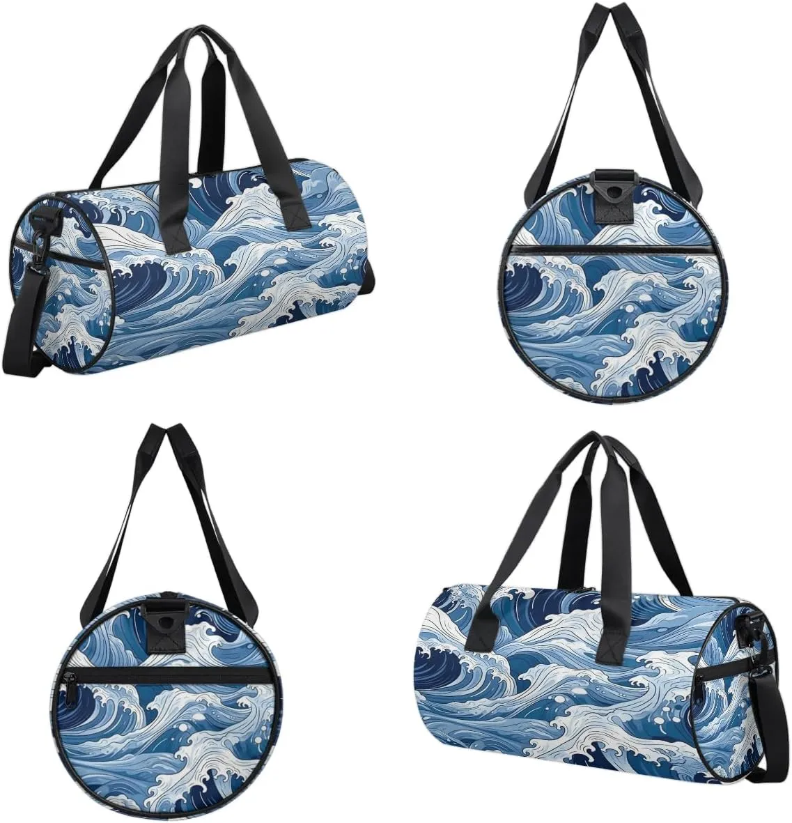 Gym Bags for Men Women Seawater Theme Sports Duffel Bags Carry On Travel Duffle Bag with Detachable Adjustable Shoulder Strap Overnight Weekender Bag