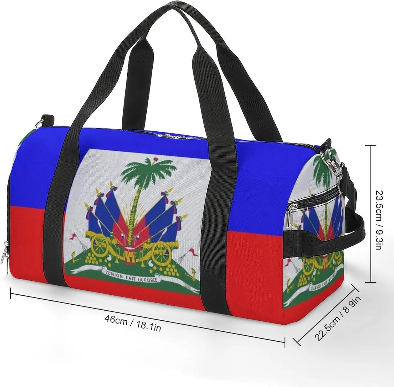 Haitian Flag A Fitness Bag with Large Storage Space Is Suitable for Portable Outdoor Use