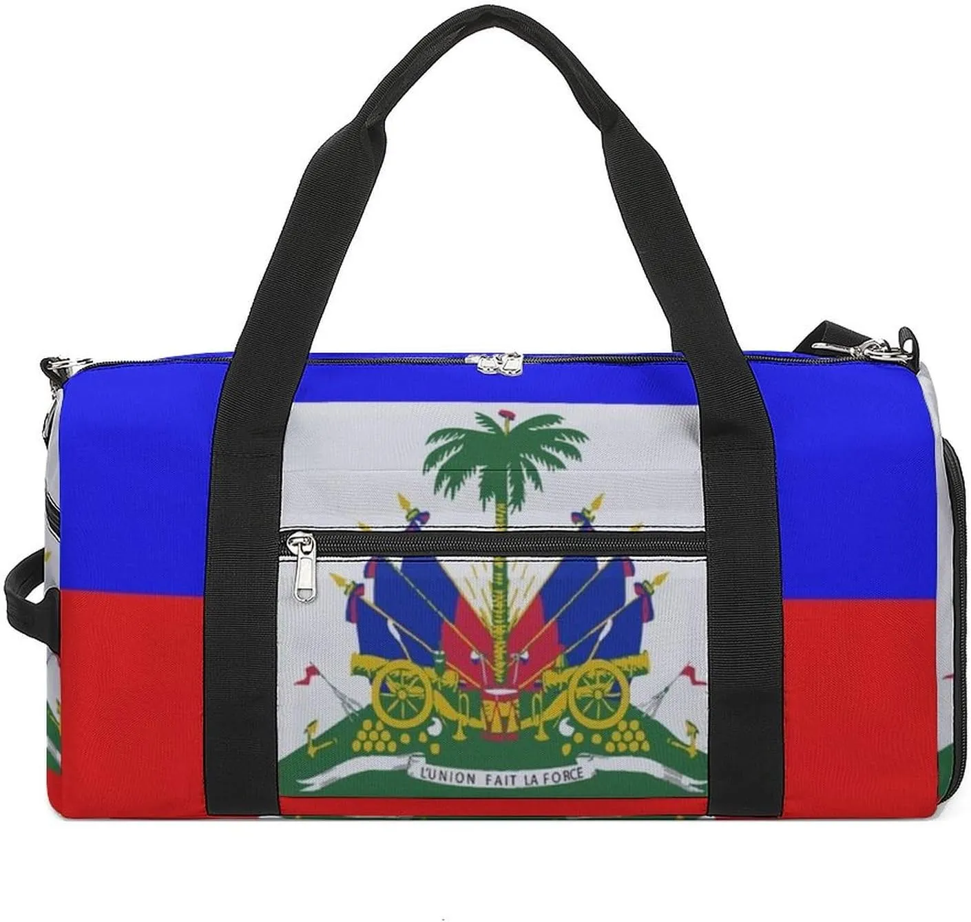 Haitian Flag A Fitness Bag with Large Storage Space Is Suitable for Portable Outdoor Use