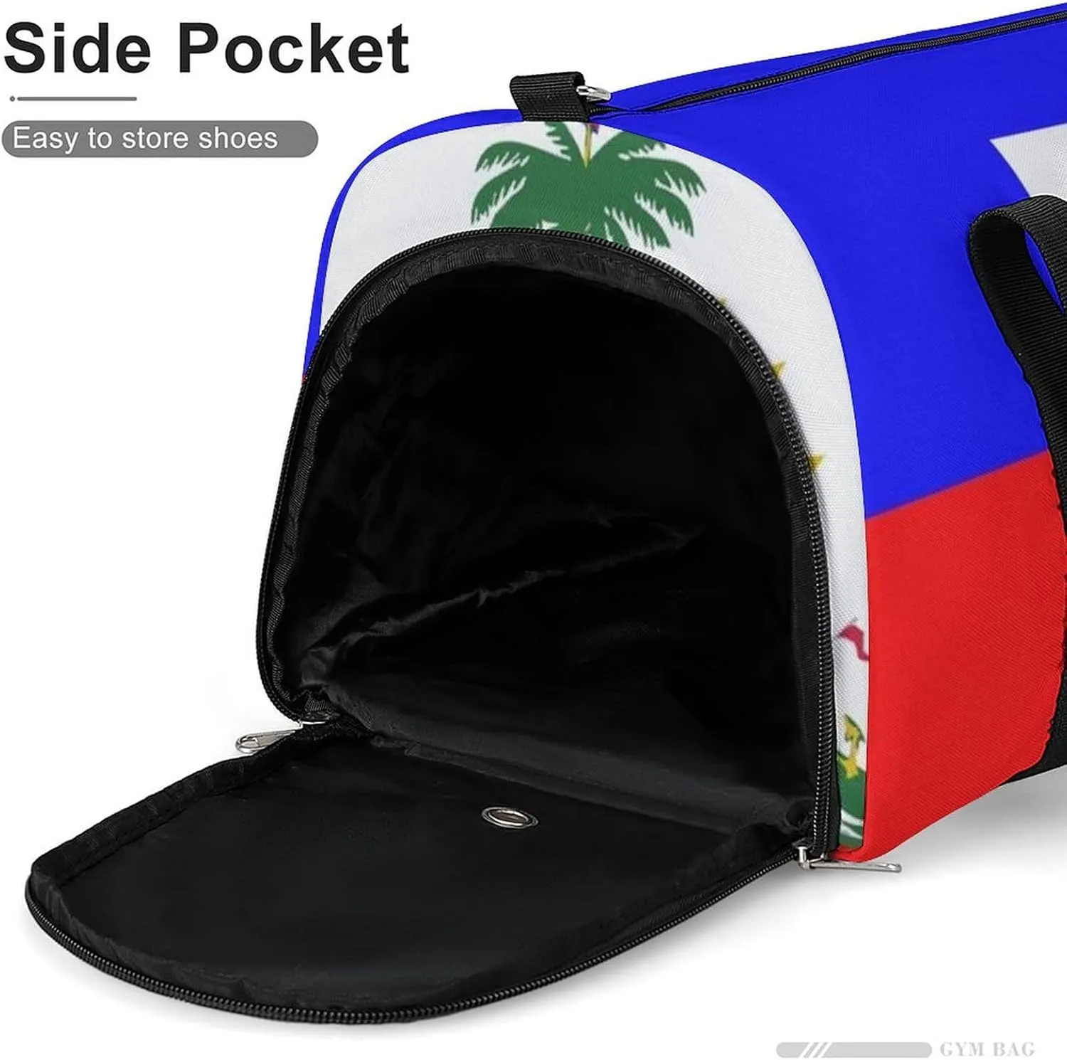 Haitian Flag A Fitness Bag with Large Storage Space Is Suitable for Portable Outdoor Use