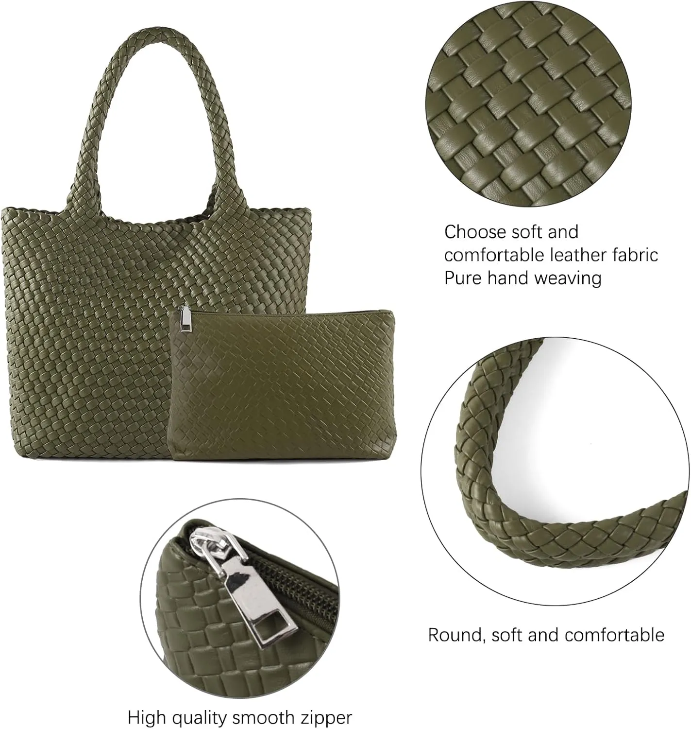 Hand Woven Bag Tote BagS For Women Top Handle Shoulder Vegan Leather Large Travel Beach Hobo Handbag