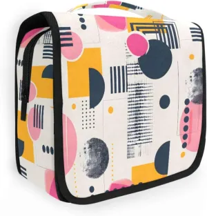 Hanging Toiletry Bag Trendy Minimalist with Abstract Geometric Travel Makeup bag for Toiletries Portable Travel Toiletry Organizer Cosmetic Bags with Hanging Hook