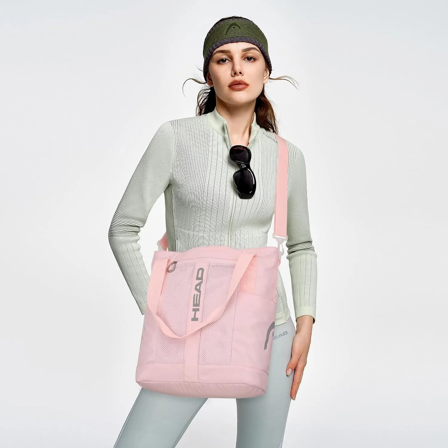 HEAD Crossbody Gym Tote for Women, Waterproof Small Gym Shoulder Bags with Detachable Strap for Shopping/College/Travel