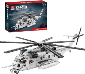 Helixsun CH-53E Super Stallion Helicopter Building Kit, 1/35 Military Helicopter Building Blocks for Kids Ages 11 , MOC-127265 Army Airplane Bricks Toys (2,192 Pieces)