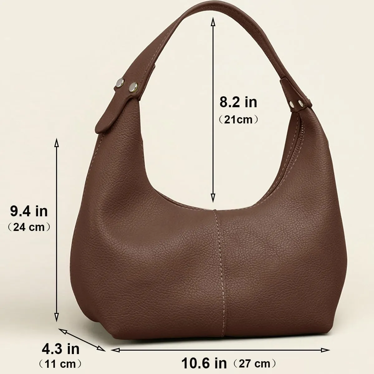Hobo Handbags for Women Retro Clutch Tote Shoulder Purse Genuine Leather Bags for Daily or Office Use