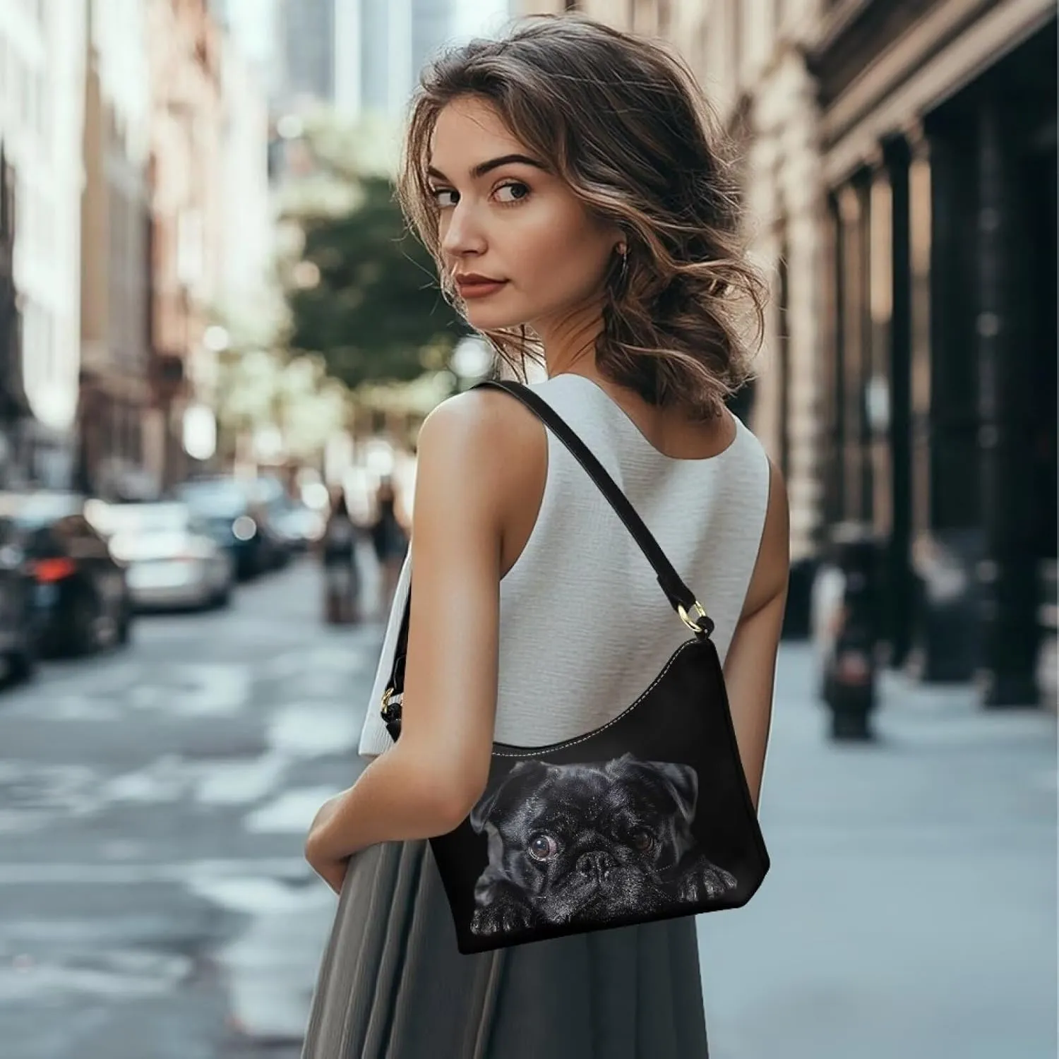 HUGS IDEA Shoulder Bags for Women Small Hobo Tote Handbag Mini Clutch Purse with Zipper Closure