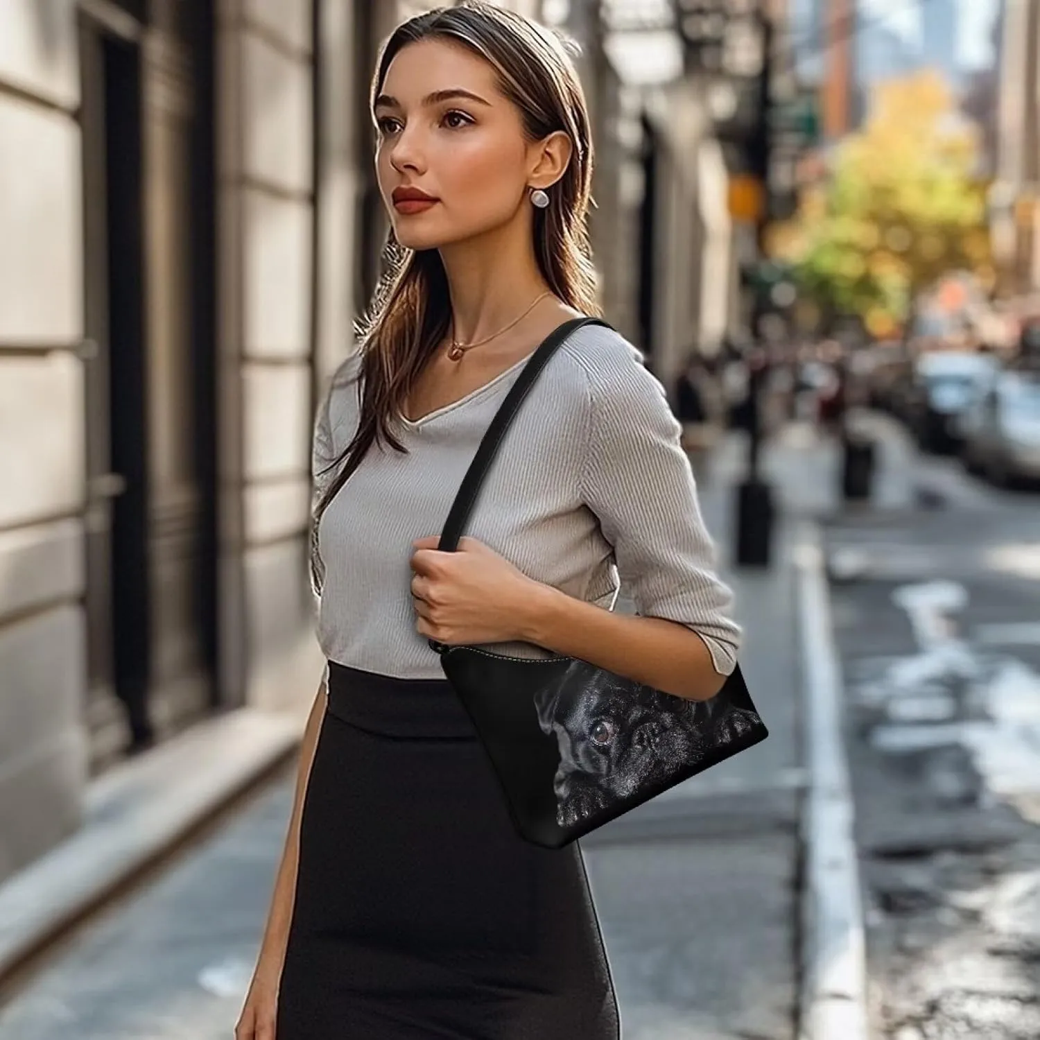 HUGS IDEA Shoulder Bags for Women Small Hobo Tote Handbag Mini Clutch Purse with Zipper Closure