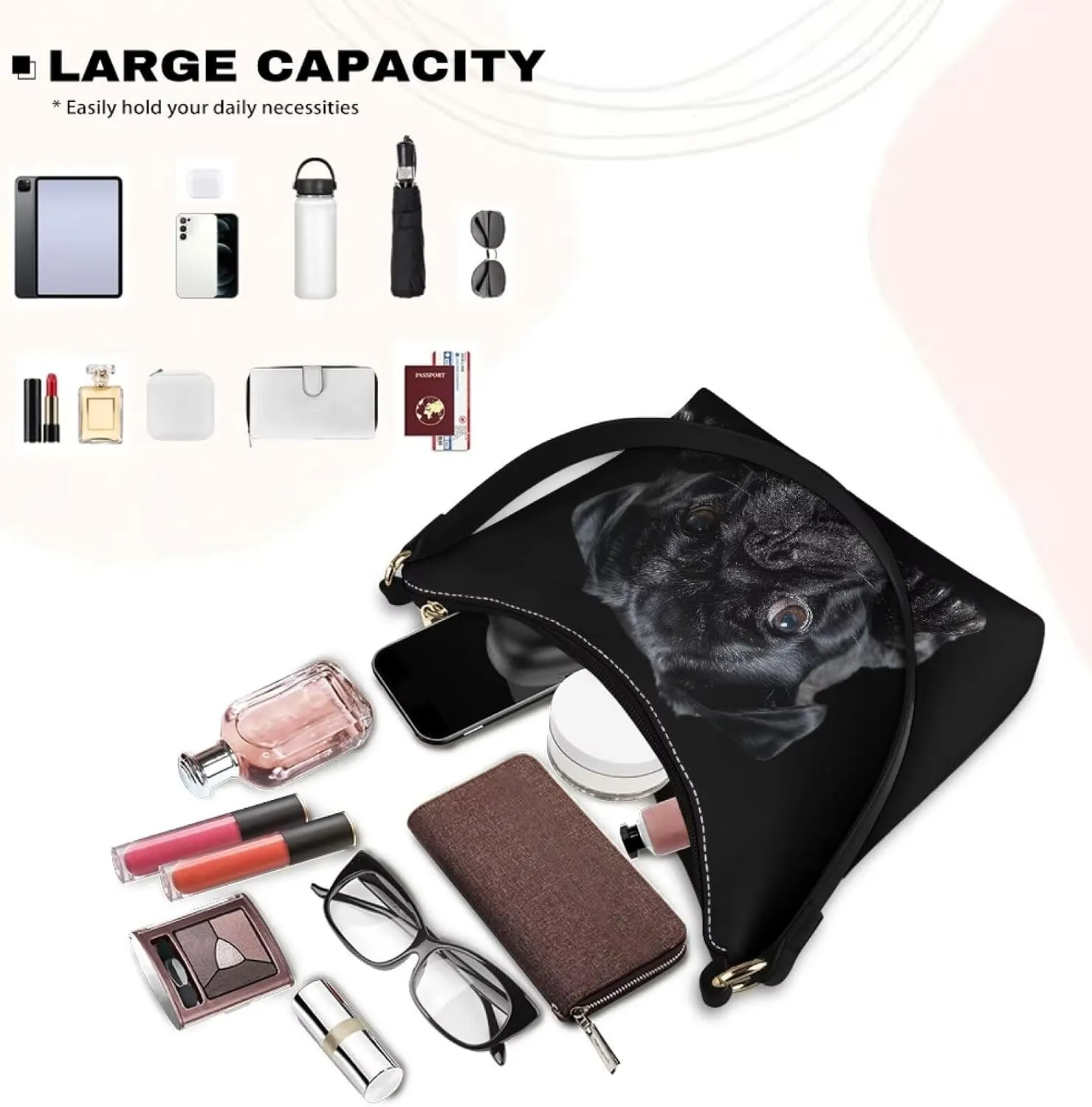 HUGS IDEA Shoulder Bags for Women Small Hobo Tote Handbag Mini Clutch Purse with Zipper Closure