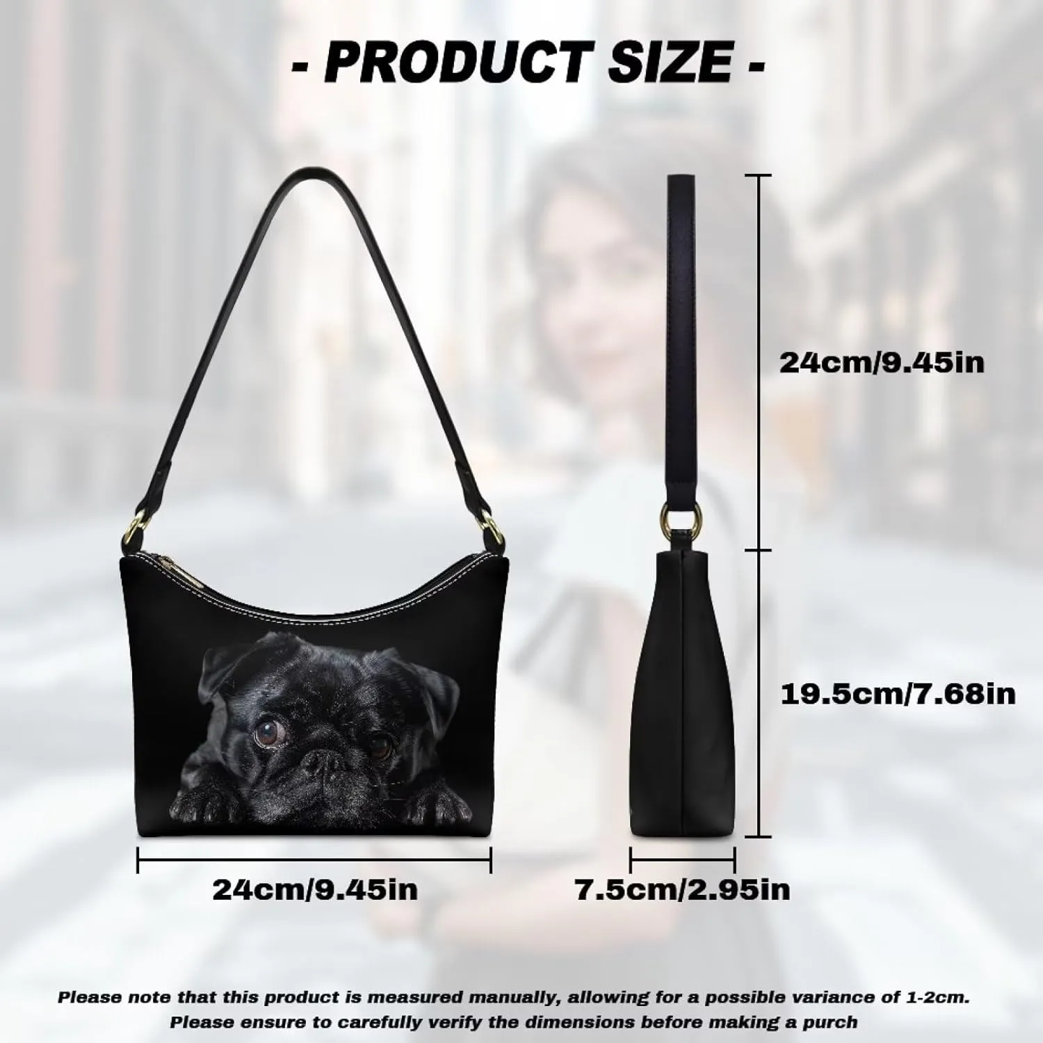 HUGS IDEA Shoulder Bags for Women Small Hobo Tote Handbag Mini Clutch Purse with Zipper Closure