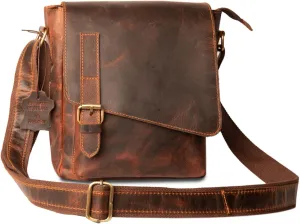 Hulara_ Genuine Leather Messenger Bag 10" For Men And Women Sling Bags With Vintage Look Cross Body Shoulder Bags For Business/Travel/Office/School…