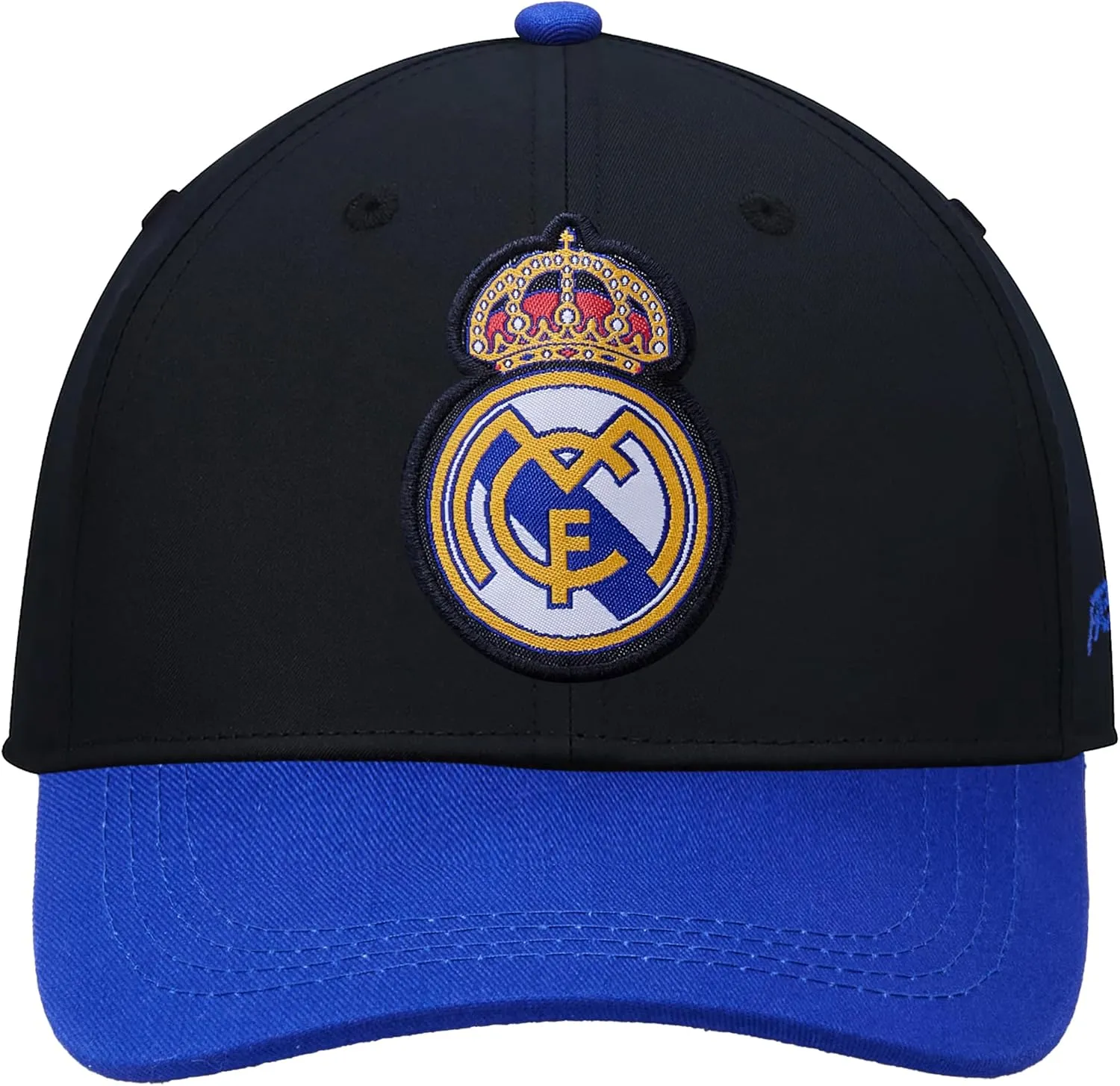 Icon Sports Officially Licensed Real Madrid Adjustable Dad Cap – White & Black Cotton Hat with Buckle for Men & Women