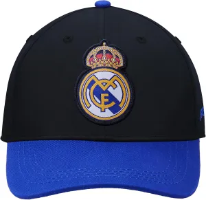 Icon Sports Officially Licensed Real Madrid Adjustable Dad Cap – White & Black Cotton Hat with Buckle for Men & Women