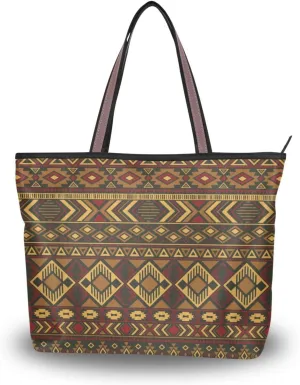 Ikat Ethnic Geometric Fashion Shoulder Bags Tote Bags Handbags For Women, L