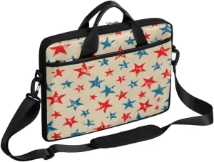 Independence Day Vintage Star Laptop Shoulder Messenger Bag Waterproof Laptop Briefcase Handle Padded Strap