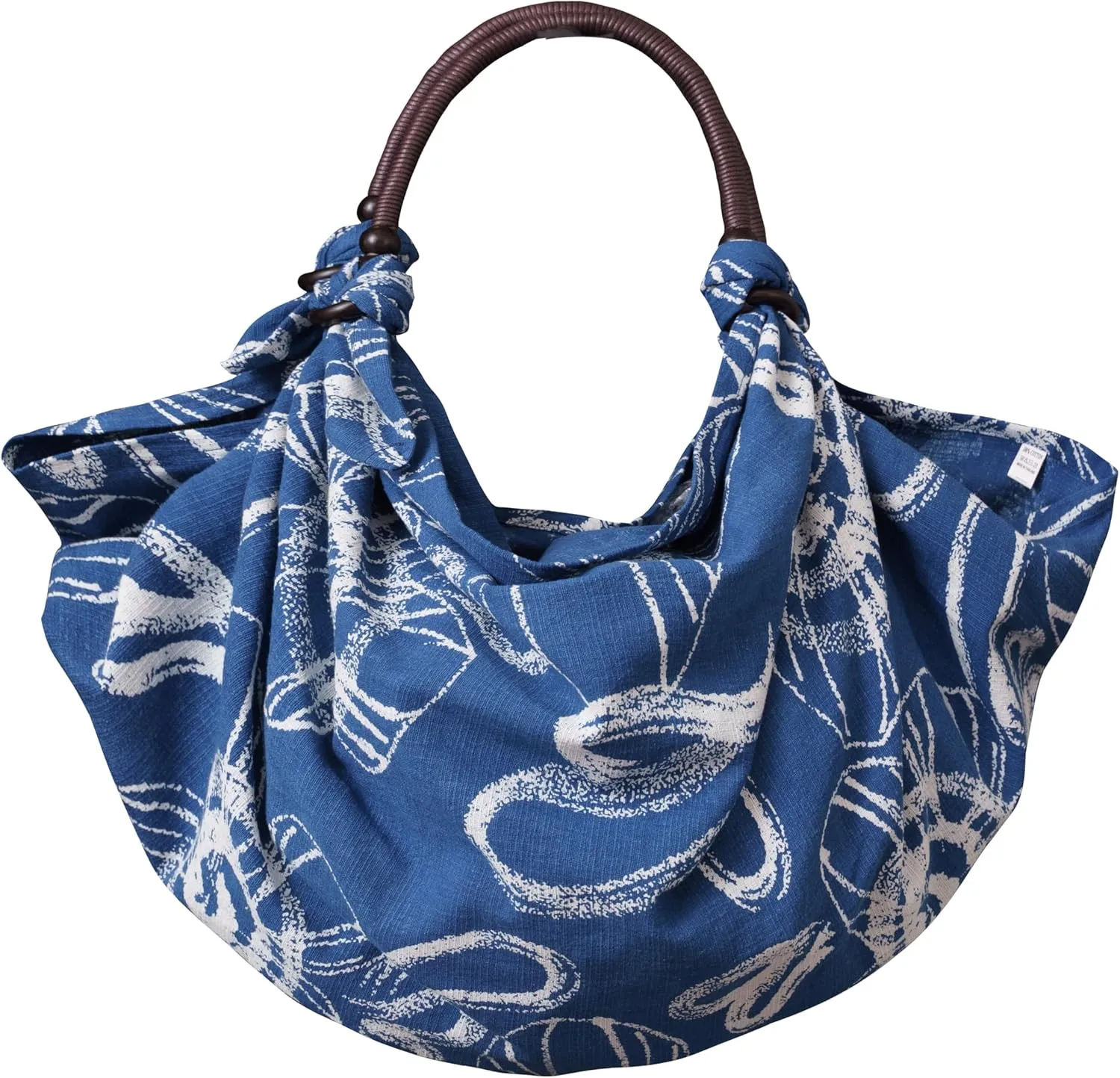 Indigo-Dyed Wrapping Cloth FUROSHIKI & Bag Handle Set Reusable Grocery Eco Bag