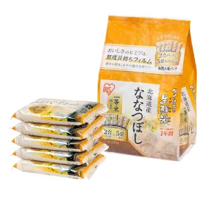 IRIS Ultra Premium Japanese Short Grain White Sticky Sushi Rice, Nanatsuboshi, Dried Uncooked Rice, Gluten Free, Vegan, Low Fat, Product of Japan, 3.3 lb (5-Pack, 300g)