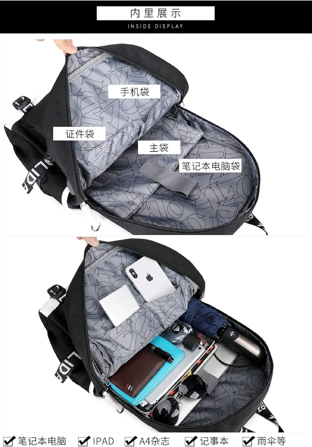 ISaikoy Anime Ouran High School Host Club Backpack Shoulder Bag Bookbag Student School Bag Daypack Satchel C10