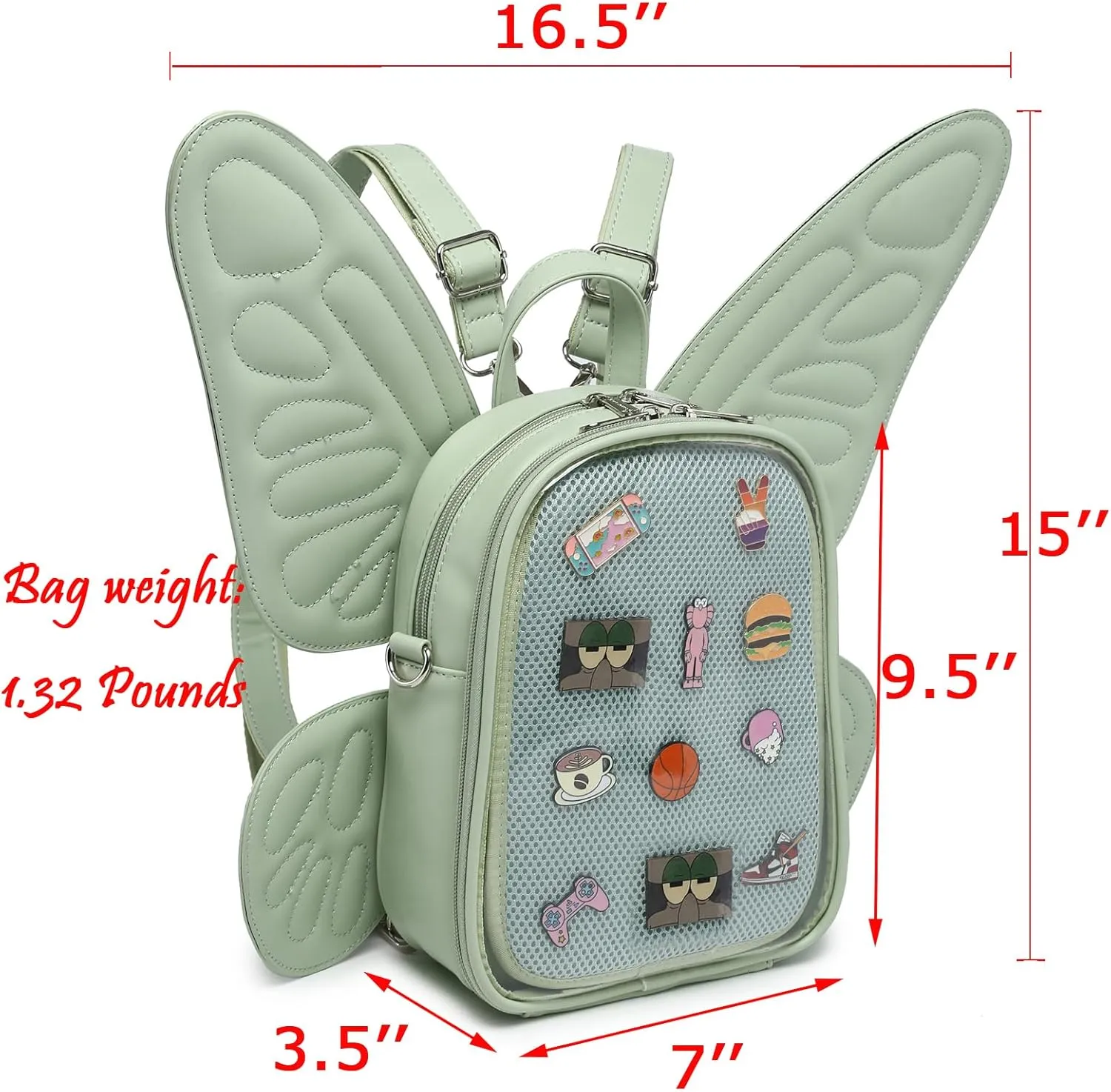Ita Bag Backpack Butterfly Wings Fashion Purses and Handbags JK Bags Detachable Straps
