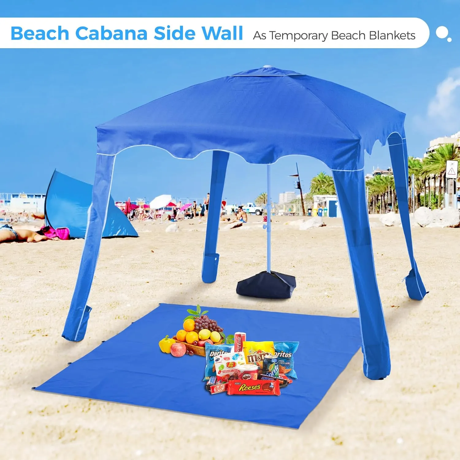 JEAREY Beach Cabana, Beach Cabanas for Sand, Beach Cabana with Detachable Sand Anchor & Side Wall