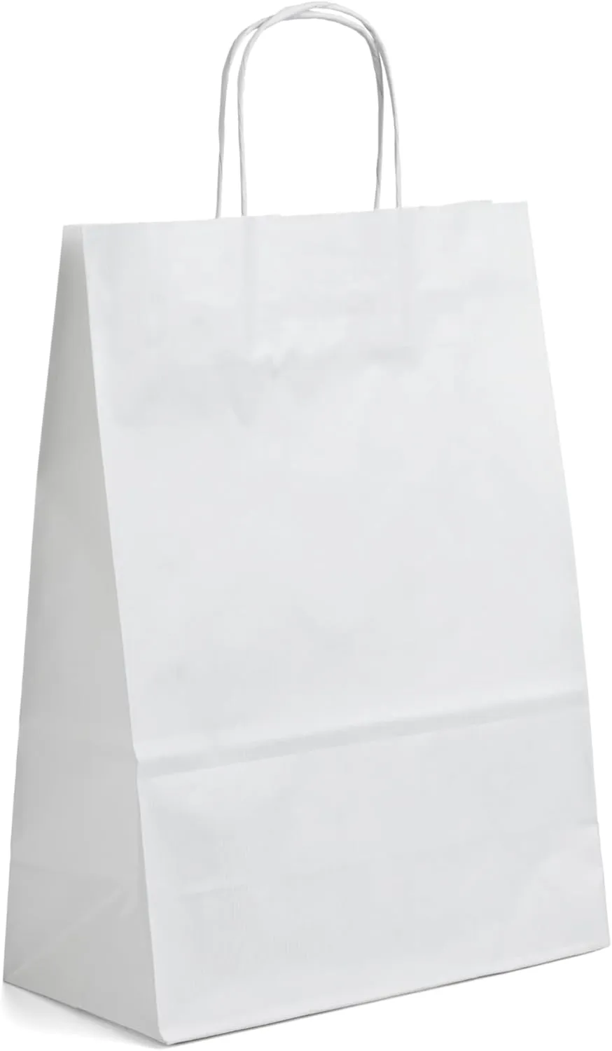KAGAZ Paper Bags with Handles,10x5x13 Inches, 25 bags, Kraft Shopping and Party gift Bags (White)