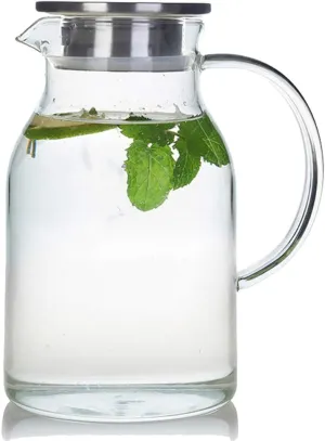 Karafu Glass Pitcher with Lid, 68Oz Heat Resistant Water Jug for Hot/Cold Water, Ice tea and Juice Beverage Clear