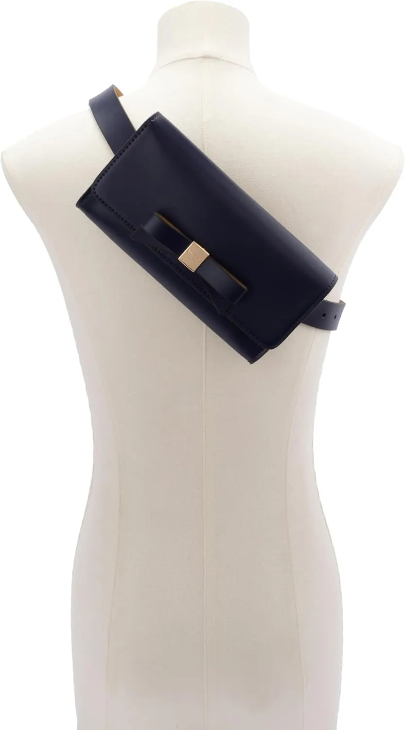 Kate Spade New York Women's Leather Bow Belt Bag, Removable Zip Pouch for Hands-Free Carrying & Travel