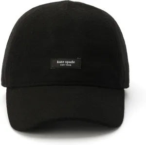 kate spade new york Women's Sam Wool Baseball Hat, Summer Accessory for Sun Protection, Adjustable Strap, Black