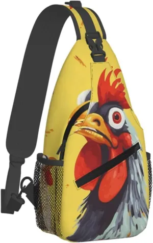 KHiry Sling Bag for Women Men Crossbody Bag Small Sling Backpack Blue Owl Chest Bag Hiking Daypack