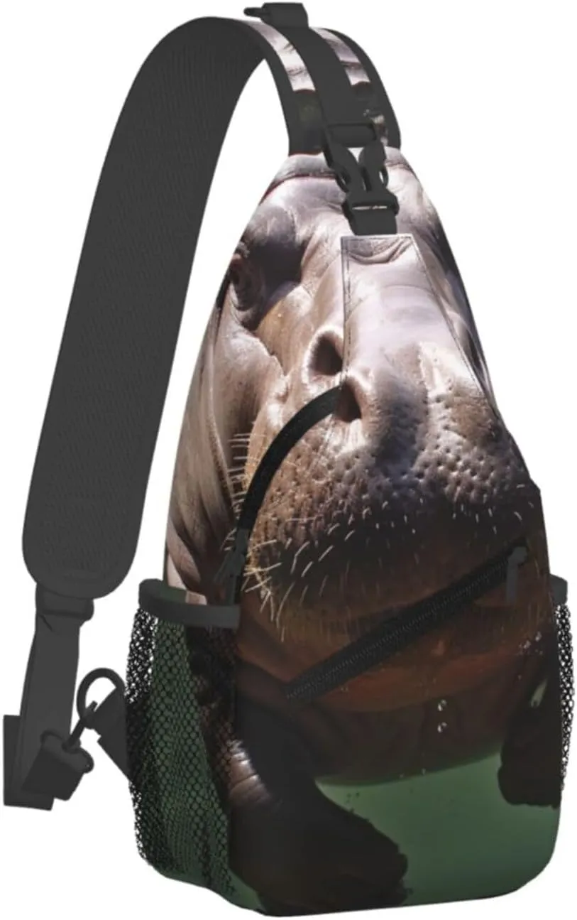 KHiry Sling Bag for Women Men Crossbody Bag Small Sling Backpack Polar Bears Northern Lights Chest Bag Hiking Daypack