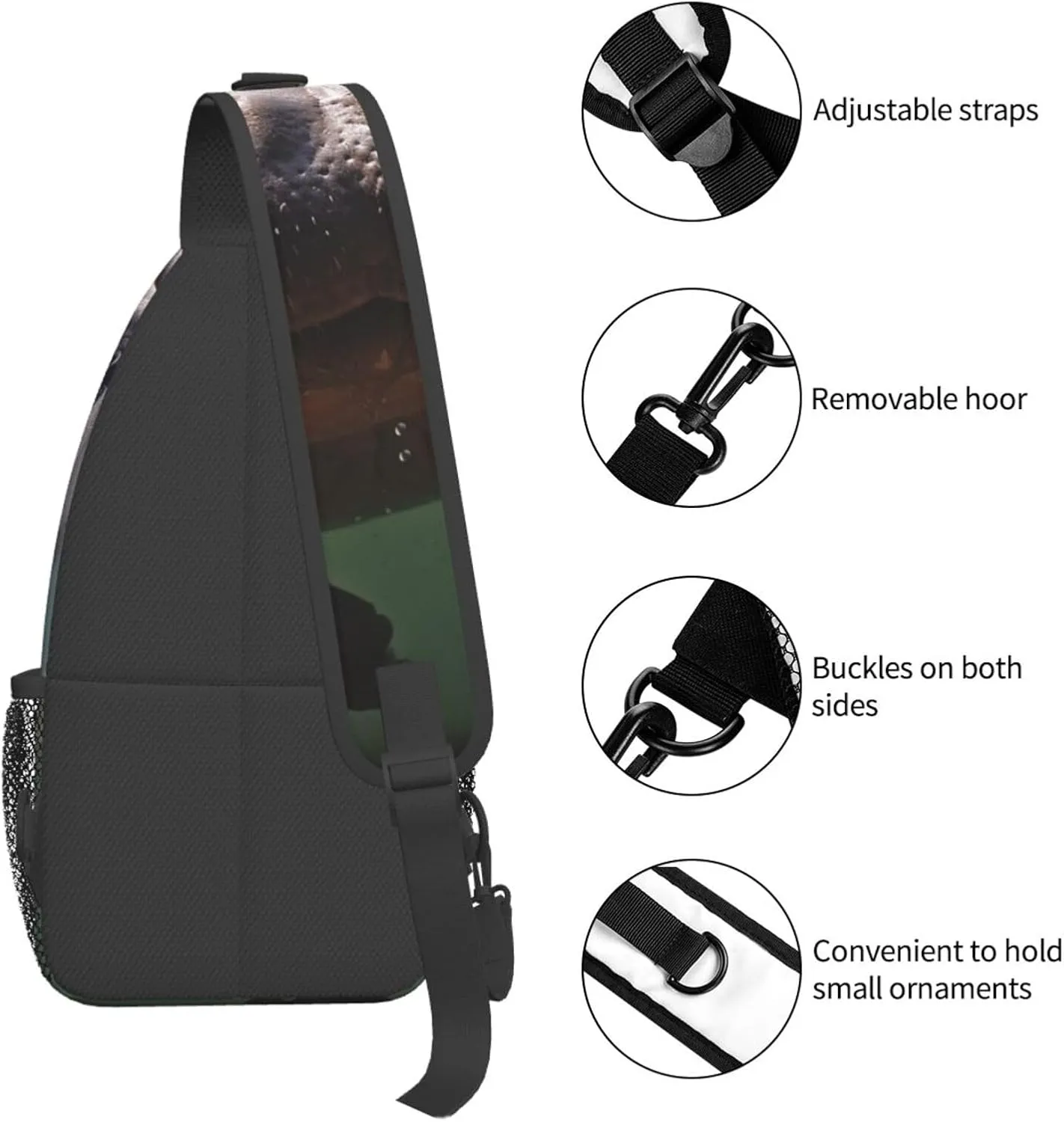 KHiry Sling Bag for Women Men Crossbody Bag Small Sling Backpack Polar Bears Northern Lights Chest Bag Hiking Daypack