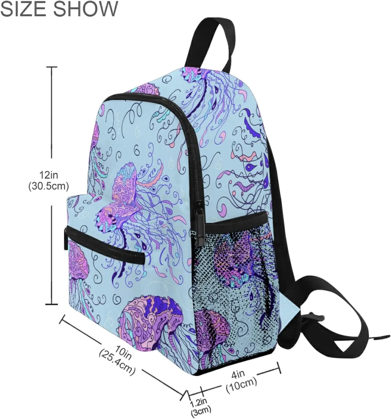 Kids Backpack for Boys Jellyfish Pattern Toddler Bags Children Preschool Kindergarten Small Chest Strap